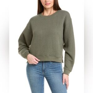 Anthropologie NATION LTD Ozzie Quilted Sweatshirt In Green size XL